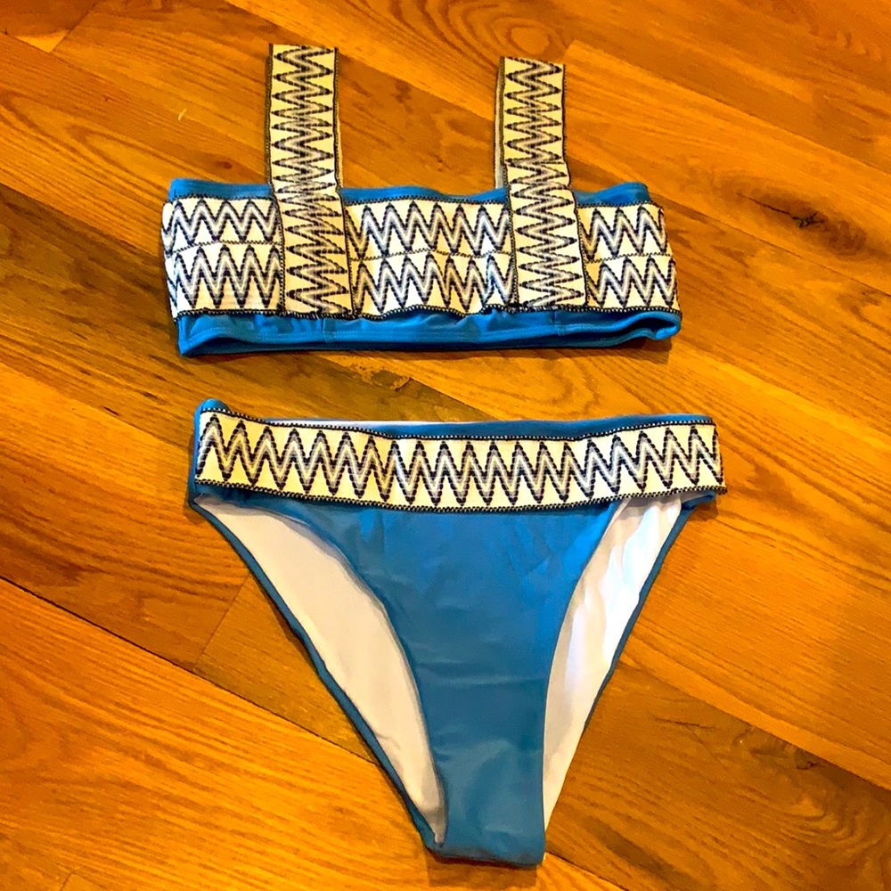 NET SwimGirls Patchwork Bandeau Swimsuit